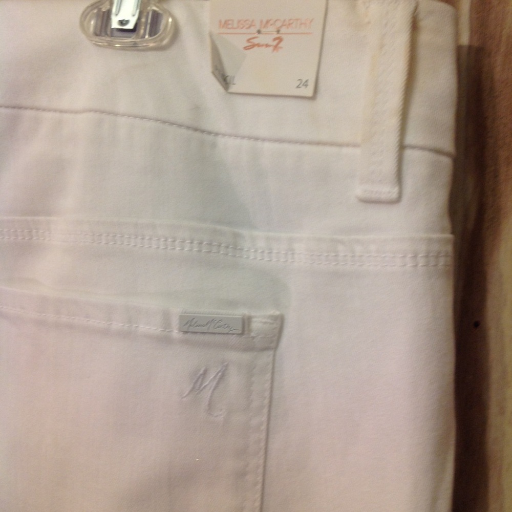 NWT Melissa McCarthy 7 Seven Jeans Forever White Pencil Jean NEW $99 - Picture 5 of 8